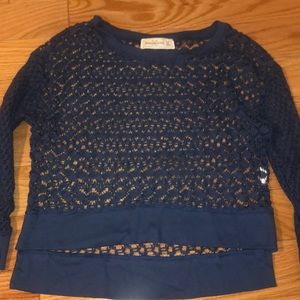 Blue netted long sleeve